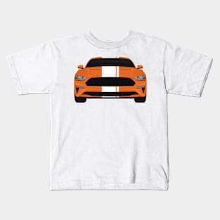 Mustang GT Twister-Orange + White Stripes Kids T-Shirt